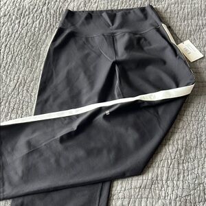 Splits59 Black Leggings with White Stripe